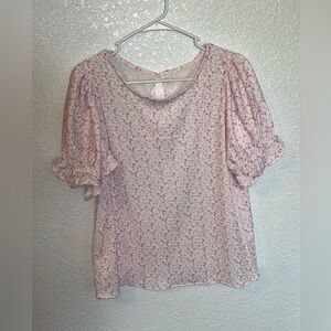 Puff Sleeve Blouse Cute Ruffle Fashion Boat Neck Tshirt